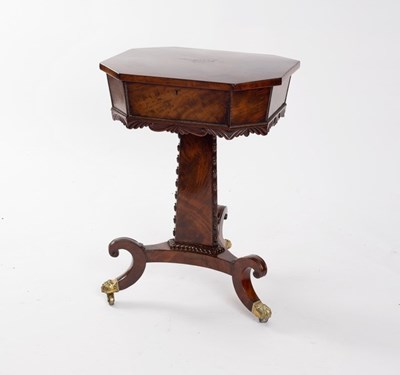 Lot 699 - A Regency figured walnut work table, the...