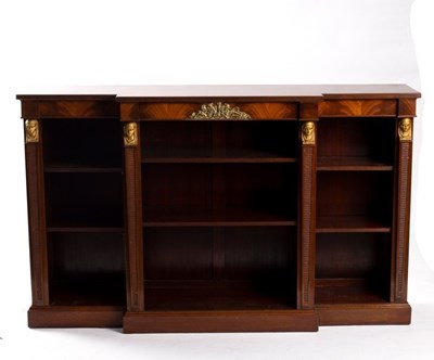 Lot 701 - A Regency style breakfront bookcase in the...