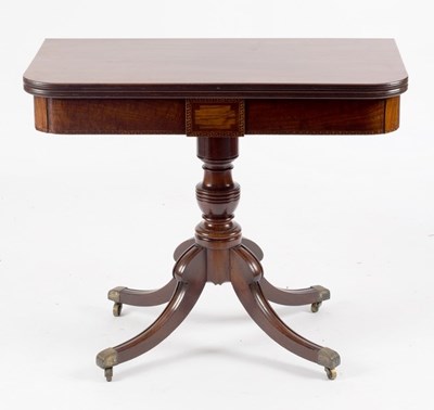 Lot 707 - A Regency mahogany tea table, the fold-over...