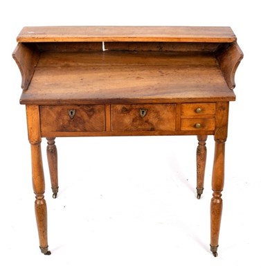 Lot 733 - A walnut 19th Century washstand with galleried...