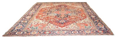 Lot 753 - A large Heriz carpet, Persia early 20th...