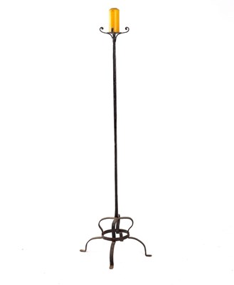 Lot 786 - A wrought iron pricket type candlestick, 161cm...