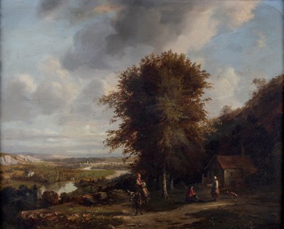 Lot 813 - Philbert Dore/Landscape with Distant River/oil...