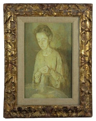 Lot 518 - Gwen John (1876-1939) Woman Sewing monochrome...