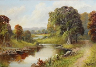 Lot 859 - J H Lewis/Landscapes/a pair/oil on board,...