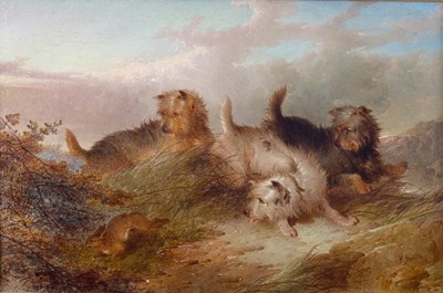 Lot 886 - Paul Jones (British act. 1855-1888)/Terriers...