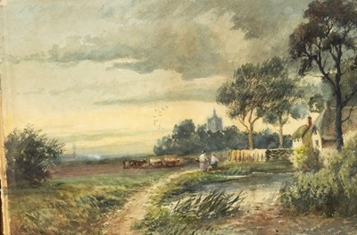 Lot 921 - Manner of David Cox/Landscape with Figures and...