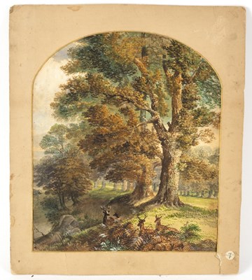 Lot 925 - T Fullock/Avenue of Oak Trees/watercolour,...