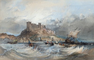 Lot 937 - George Balmer (British 1806-1846)/Bamburgh...