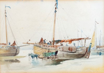 Lot 1013 - 19th Century English School/Fishing Boats on...