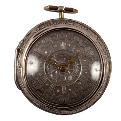 Lot 2 - A silver pair-cased watch, J Grantham, London,...
