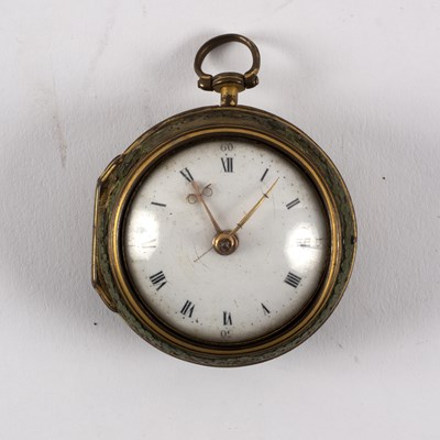 Lot 9 - A pair-cased gilt metal verge pocket watch,...