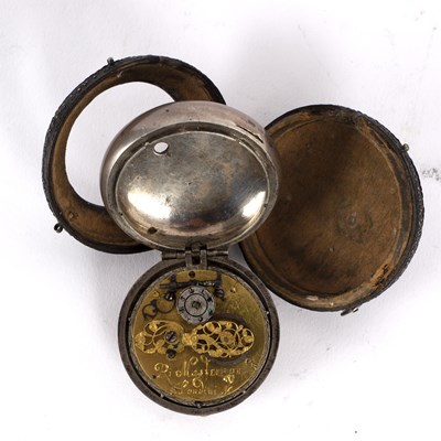 Lot 11 - A rare 17th Century silver pair-cased pocket...