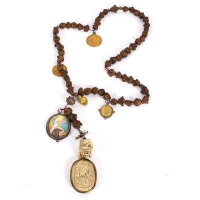 Lot 15 - An 18th Century wooden rosary chain, South...