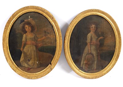 Lot 84 - Late 18th Century English School/Young Girls...