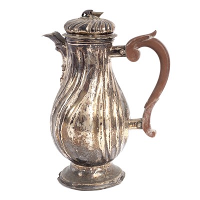 Lot 105 - A German silver chocolate jug, Jacob Wilhelm...