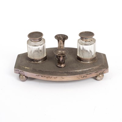 Lot 126 - A small Dutch silver inkstand, circa 1880,...