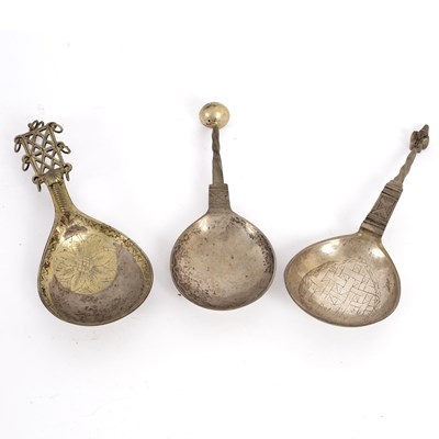 Lot 129 - Three Norwegian spoons, one HP Blytt of Bergen,...