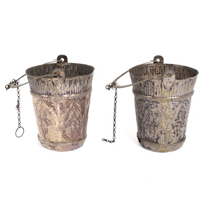 Lot 133 - A pair of Italian holy water buckets, Naples,...