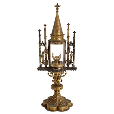 Lot 135 - An Iberian gilt-metal monstrance, part 16th...