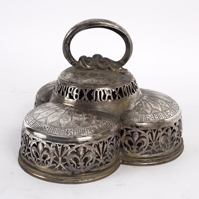 Lot 136 - A Swiss .800 standard silver altar bell,...