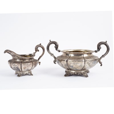 Lot 155 - A Victorian silver milk jug and sugar basin,...