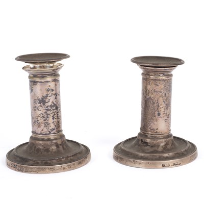 Lot 172 - A pair of Victorian silver candlesticks,...