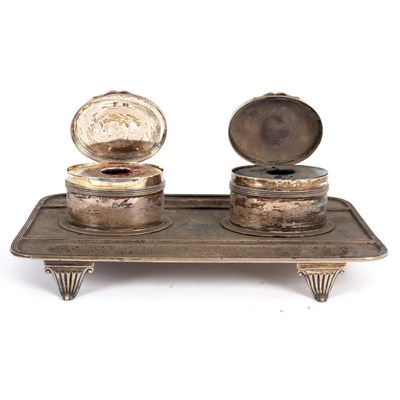 Lot 183 - A Victorian silver partners' inkstand, London...