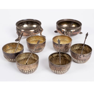 Lot 197 - Six Victorian silver salt cellars, Birmingham...