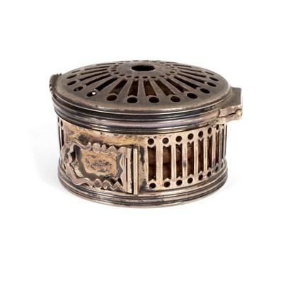 Lot 202 - A George III silver wax taper box, Thomas &...