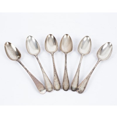 Lot 213 - Six Old English pattern silver tablespoons,...