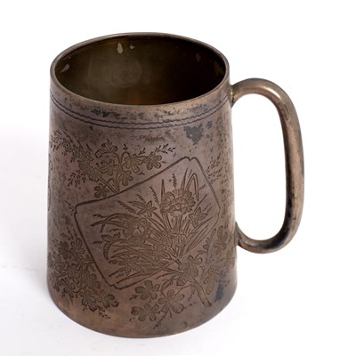 Lot 247 - A Victorian silver mug, Birmingham 1893,...