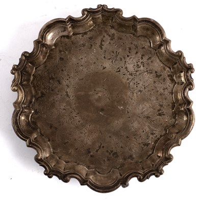 Lot 259 - A William IV silver salver, Sheffield 1835,...