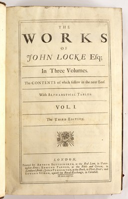 Lot 306 - Locke (John) The Works, Third Edition, 3 vols.,...