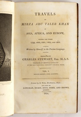 Lot 307 - Travels of Mirza Abu Taleb Khan, trans....