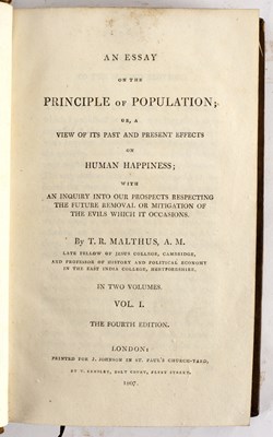 Lot 334 - Malthus (Thomas) An Essay on the Principle of...