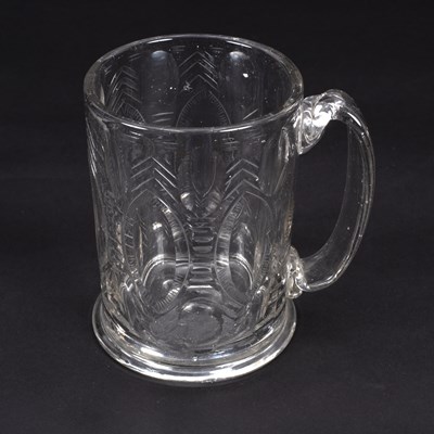 Lot 420 - A Bohemian flat-cut glass mug, circa 1760, cut...