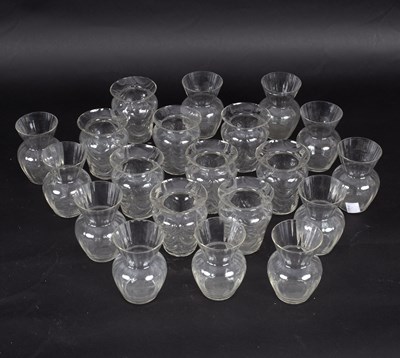 Lot 425 - Twenty small blown glass posy vases in two...