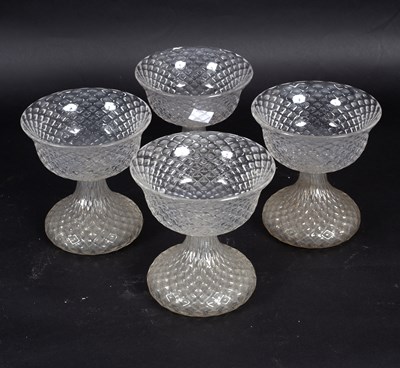 Lot 427 - Four Victorian glass honeycomb decorated...