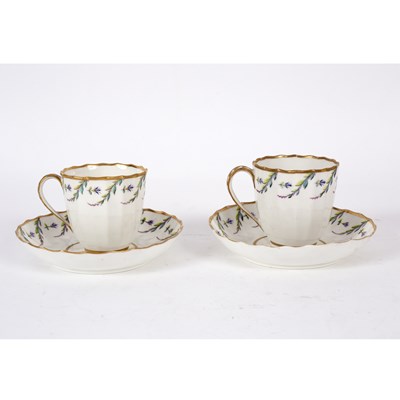 Lot 449 - A pair of Pinxton fluted coffee cups and...