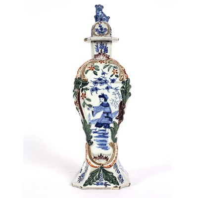 Lot 472 - A Dutch Delft polychrome vase, circa 1780,...