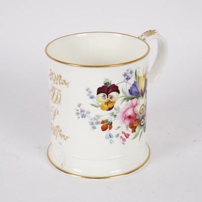 Lot 481 - A large English porcelain mug, mid 19th...