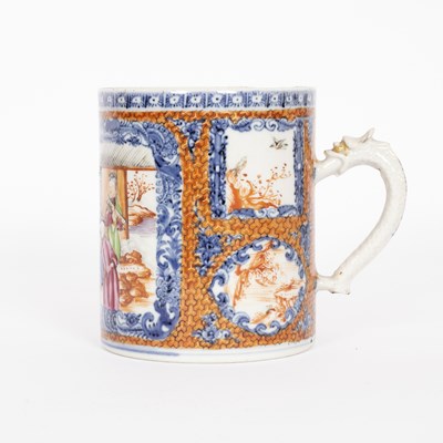 Lot 502 - A Chinese famille rose export cylindrical mug,...