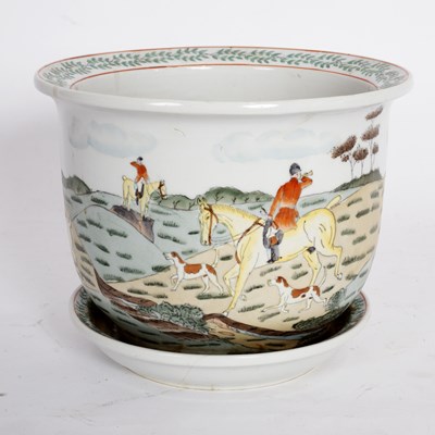 Lot 505 - A modern Chinese porcelain jardinière and...