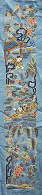 Lot 510 - A pair of Chinese embroidered sleeve cloths,...