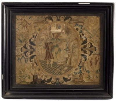 Lot 526 - A 17th Century needlework picture, The...