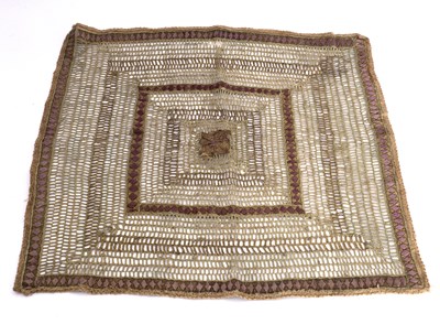 Lot 534 - A section of gilt thread crochet work,...