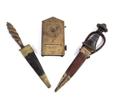 Lot 564 - A Sudanese dagger, 19th Century, in leather...