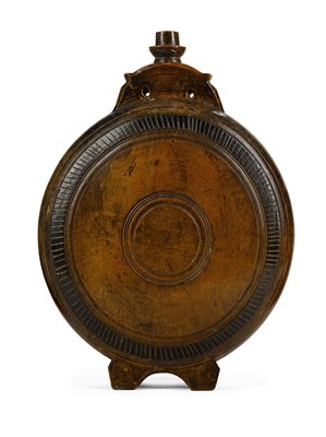 Lot 571 - An early 19th Century wooden water flask of...