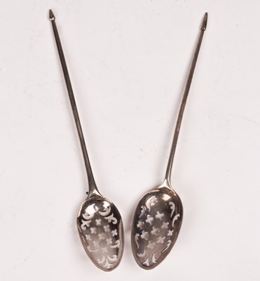 Lot 161 - Two 18th Century silver mote spoons